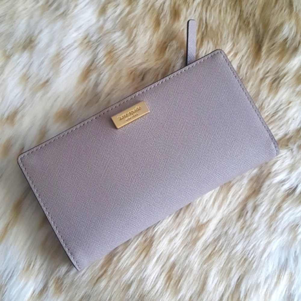 🌙NWOT Kate Spade Bifold Wallet Warm Taupe - Picture 1 of 11